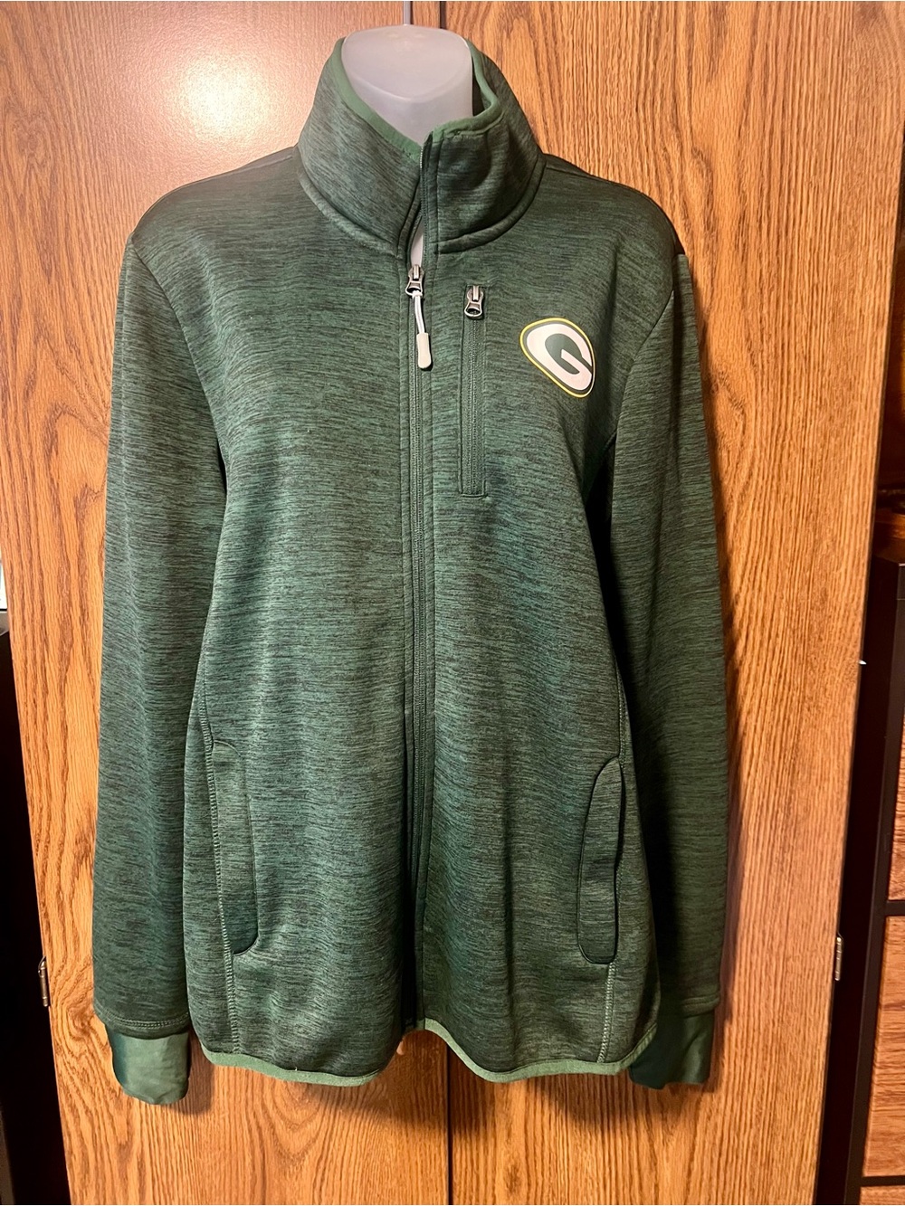 NFL Women's Dark Green Full-Zip Bomber Jacket